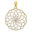 14K Gold Rhodium Accented Diamond-Cut Sphere Pendant Elegant & Modern Design
