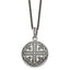 Sophia Jewelers Men's Stainless Steel Cross Necklace Polished & Antiqued, 22in