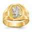 14k and Rhodium Men's Eagle Ring