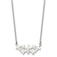 Stainless Steel Brushed and Polished Multi Cross 17.5in Necklace