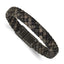 Stainless Steel Brushed Gun Metal IP-plated Brown Braided Leather Bracelet for Men
