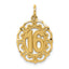 14K Gold Oval Circle Pendant with Polished Brushed Finish Elegant Charm
