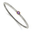 Sophia Jewelers Sterling Silver Bangle with 14K Gold Accent & Amethyst