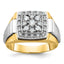 10k Two-tone Men's Polished and Satin 1/2 Carat A Quality Diamond Ring