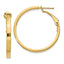 14k 3x25mm Polished Square Tube Round Hoop Earrings