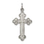Sterling Silver 925 Latin Cross Pendant with Antiqued Brushed Texture
