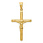 14K Gold Polished Hollow Crucifix Pendant Elegant Religious Charm