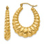 14K Gold Polished Scalloped Hoop Earrings for Women Elegant Design
