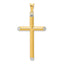 14K Gold Rhodium-Plated 3D Hollow Cross Pendant Elegant & Detailed Design