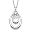 Sterling Silver CZ Pendant Necklace with Polished Antiqued Finish Gift Ready