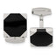 Black Rubber Square Cufflinks in Stainless Steel
