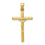 14K Gold Hollow Crucifix Pendant with Polished Finish Elegant and Refined