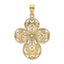 14K Cut-Out w/ Rounded Tips Filigree Cross Charm