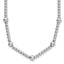 Sterling Silver RH-plt Pol. 2-strand Beaded w/2in ext. Necklace