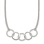 Sterling Silver Polished Textured Double Strand Interlinking Circles 16 inch Necklace
