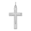 Sterling Silver 925 Rhodium-Plated Cross Pendant with Satin & Polished Finish