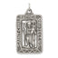 Sterling Silver 925 St. Christopher Medal with Antiqued Brushed Finish