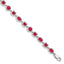 Sterling Silver Rhodium-plated Ruby Bracelet