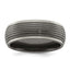 Edward Mirell Titanium Wedding Band with Grooved Edge and Engravable Finish