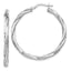 Sophia Jewelers 925 Sterling Silver Twisted Hoop Earrings with Rhodium Polish