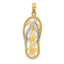 14K Two-Tone Gold Sea Turtle Flip-Flop Pendant Elegant Themed Jewelry by Sophia Jewelers