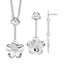 Sterling Silver Floral Necklace and Earring Set
