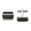 Stainless Steel Black Carbon Fiber Inlay Cuff Links