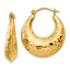 Sophia Jewelers 14K Gold Polished Hollow Hammered Hoop Earrings