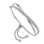Stainless Steel Polished with Crystals Adjustable Bangle Bracelet for Women