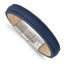 Stainless Steel Polished Blue Leather with . ext Bracelet
