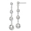 Sterling Silver Rhodium-Plated Beaded Dangle Earrings 46mm Elegant Polished Finish