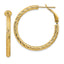14K Gold Diamond-Cut Round Hoop Earrings with Omega Back Closure