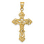 Sophia Jewelers 14K Gold Fleur De Lis Crucifix Pendant Elegant Design