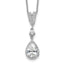 Cheryl M Sterling Silver Rhodium-plated Brilliant-cut CZ Teardrop and Bezel Halo 18 Inch Necklace