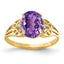14K 9x7mm Oval Amethyst A Diamond ring