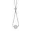 Sterling Silver Rhodium-plated Diamond-cut Beaded Drop 18in Necklace