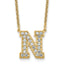 14k 5/8 carat Lab Grown Diamond VS+ F+ Complete Letter N 18 inch Initial Necklace