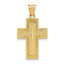 14K Gold Reversible Spanish Lord's Prayer Cross Pendant with Textured Design