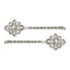 1928 Jewelry Set of 2 Silver-tone Filigree Clear Crystal Hairpins