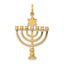 14K Gold Polished 3D Menorah Charm Elegant Themed Pendant