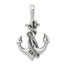 Sterling Silver 925 Men's Anchor Pendant with Antiqued Finish