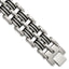 Stainless Steel Brushed and Polished with Black Rubber Inlay Link Bracelet for Men