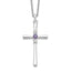 Sophia Jewelers Sterling Silver Faith Cross Necklace with Crystal Topaz