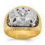14k Two-tone Men's Polished and Textured 32nd Degree Scottish Rite Masonic Ring Mounting, Mounting Only
