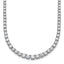 14k White Gold 9 7/8 carat Lab Grown Diamond VS/SI+ G+ Complete Round 18 inch Graduated Tennis Necklace