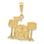 14K Gold Drum Set Charm with Polished Finish Men's Textured Pendant