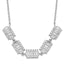 Sterling Silver Rhodium-plated Baguette CZ Bars With 1in ext. Necklace