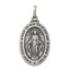 Sterling Silver 925 Miraculous Medal Pendant with Antiqued Finish Elegant Vintage Style