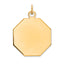 14K Plain .018 Gauge Engravable Octagonal Disc Charm