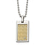 Chisel Stainless Steel Brushed and Polished with 18k Gold Accent .01carat Diamond Pendant on a 24 inch Ball Chain Necklace